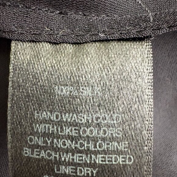 2/$30 White House Black Market Ruffled Cold Shoulder Silk Tunic Blouse XS #9908 - Picture 7 of 8